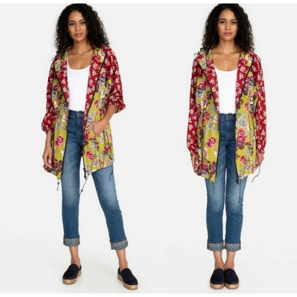 Johnny Was Live Cache Reversible Track Anorak Hoodie Jacket Floral V40420-7 S